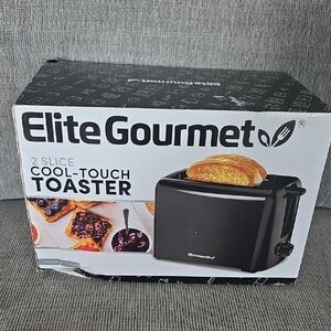 Elite Gourmet 2-Slice Cool Touch Black Toaster, New